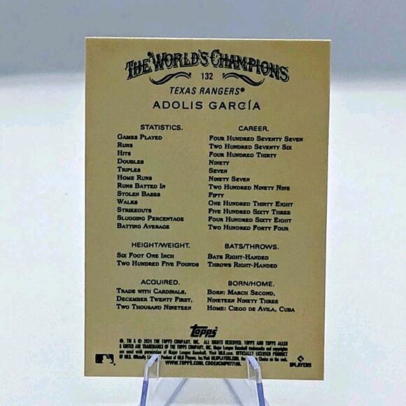 2024 Topps Allen & Ginter - Chrome Adolis Garcia #132 - Picture 2 of 2